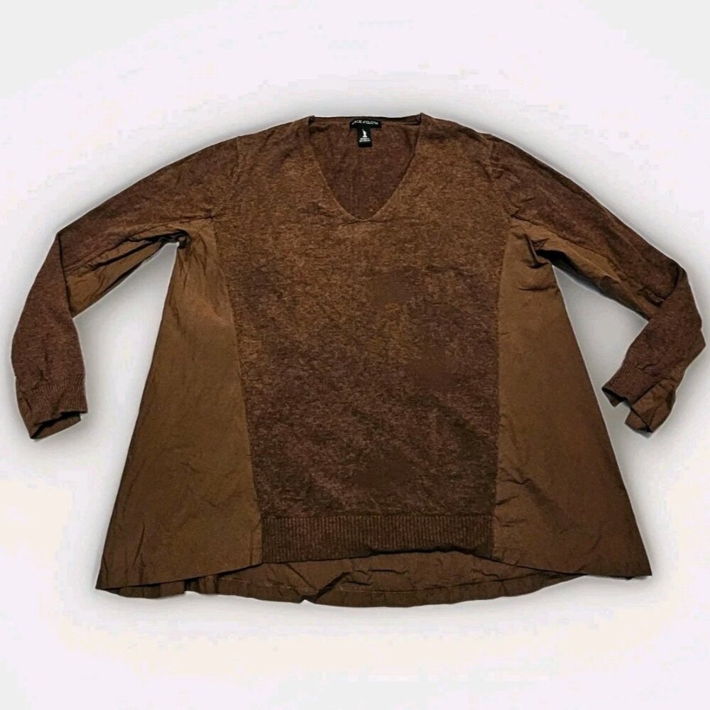 Peace Of Cloth New York Boho Knit And Fabric Blend Long Sleeve Sweater XL Boho